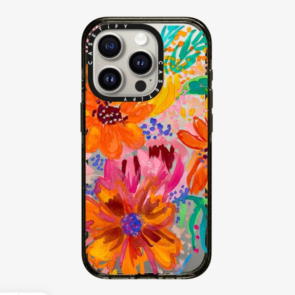 iPhone 15 Pro Casetify EttaVee Watercolor Fleurs